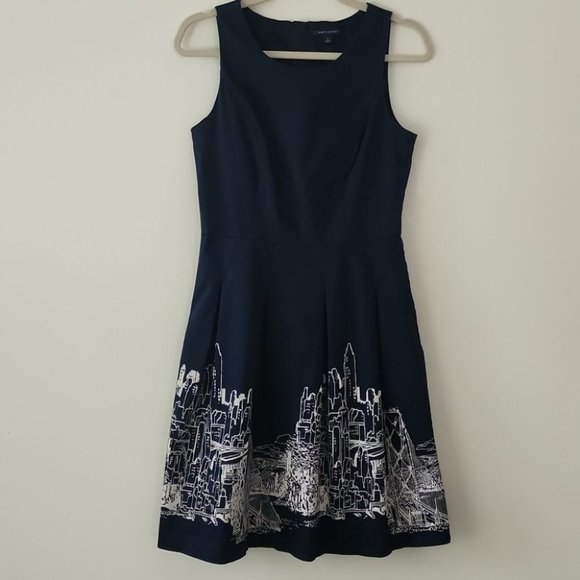 Tommy Hilfiger Navy NYC City Skiline Fit and Flare Sleeveless Mini Dress 4 (21) - Picture 4 of 11